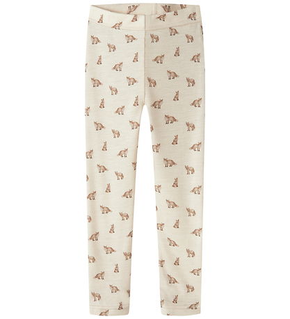 Lil Atelier Leggings - Uld/Modal - NmmNalu - Turtledove/Fox