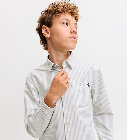 Jack & Jones Skjorte - Jorfrederiksberg - Snow White/STRIPES