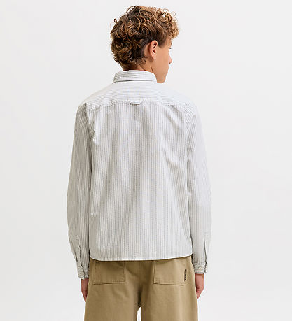 Jack & Jones Skjorte - Jorfrederiksberg - Snow White/STRIPES