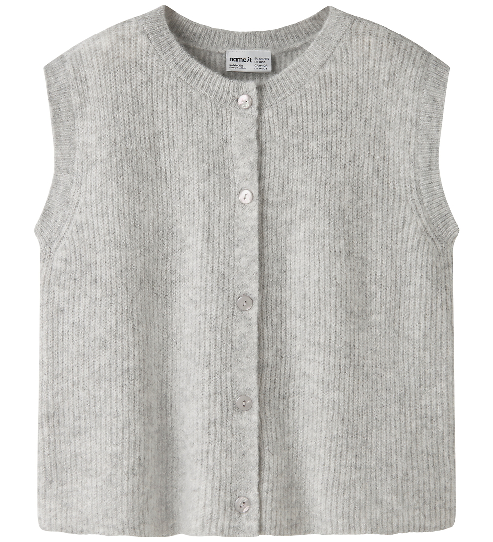 Name It Weste - Strick - NkfOanja - Grey Melange - Name It - 11-12 Jahre (146-152) - Westen