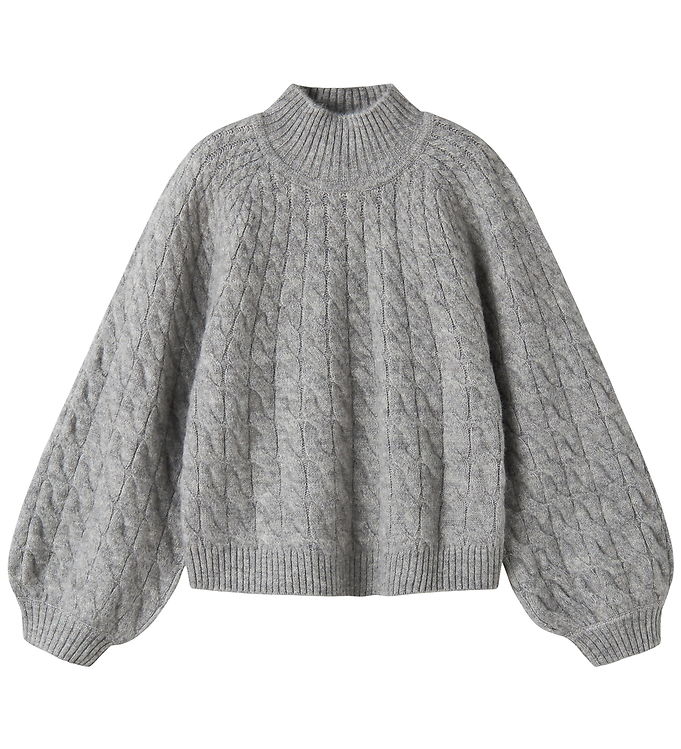 Name It Bluse - Strik - NkfNadalie - Grey Melange