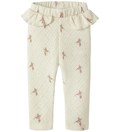 Lil Atelier Leggings - NbrRachello - Turtledove/Bird