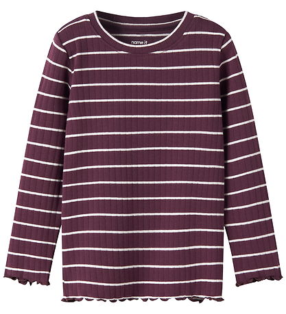 Name It Bluse - Rib - Slim - NmfOlena - Mauve Wine