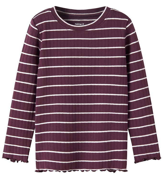 Name It Bluse - Rib - Slim - NmfOlena - Mauve Wine