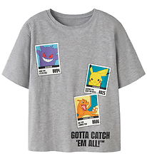 Name it T-shirt - NkmSebast - Pokemon - Grey Melange