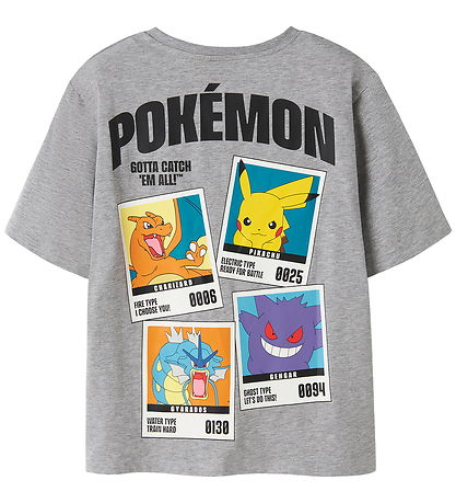 Name it T-shirt - NkmSebast - Pokemon - Grey Melange