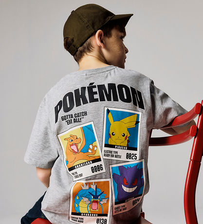 Name it T-shirt - NkmSebast - Pokemon - Grey Melange