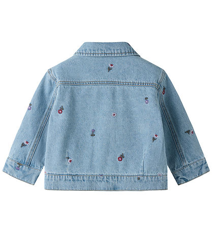 Name it Denimjakke - NmfWilmals - Meidum Blue Denim/Flower EMB