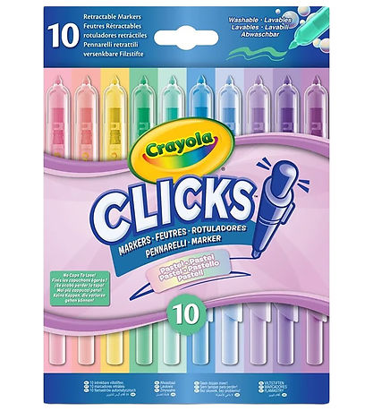 Crayola Tusser - 10-pak - Clicks Retractable Markers - Pastel