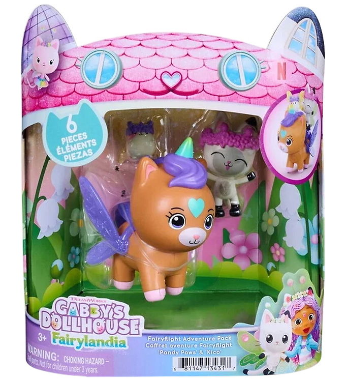 Gabby's Dollhouse Legetøjsfigurer - Fairyflight - Pandy Paws & K