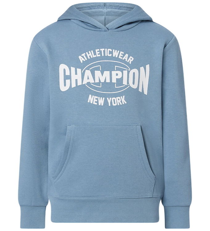 Champion Hættetrøje - Lyseblå m. Print