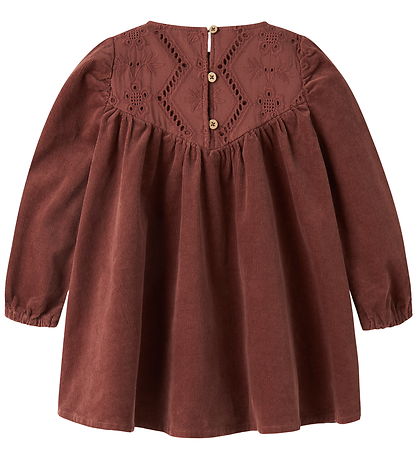 Lil Atelier Kjole - Corduroy - NmfOnellas - Mahogany