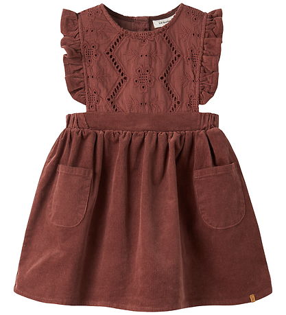 Lil Atelier Kjole - Corduroy - NmfOnellas - Mahogany