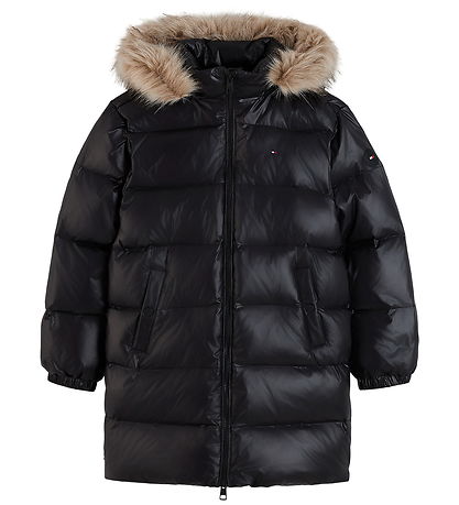 Tommy Hilfiger Dynejakke - Long - Black