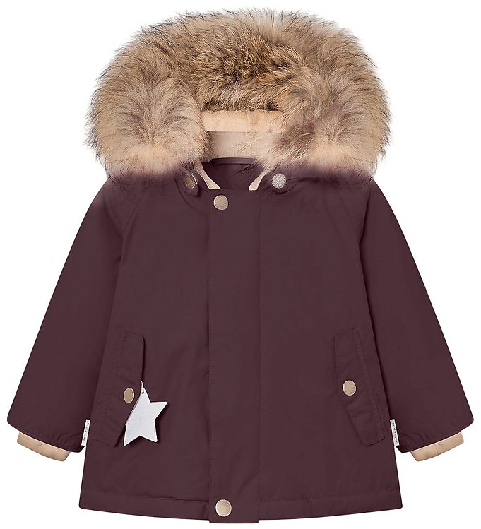 Mini A Ture Vinterjakke - MatWally Fleece/Fur - Fudge Aubergine
