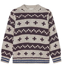 Mads Nørgaard Bluse Strik - Keldino - Nature Melange/Brown