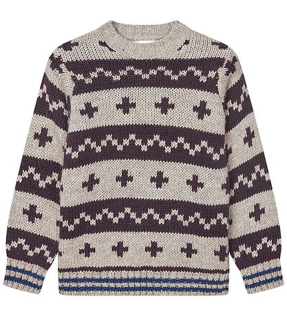 Mads Nørgaard Bluse Strik - Keldino - Nature Melange/Brown