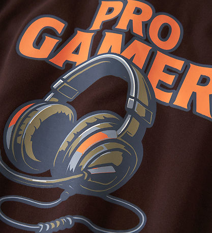 Name It Hættetrøje - NkmVugo - Chocolate Plum/Pro Gamer