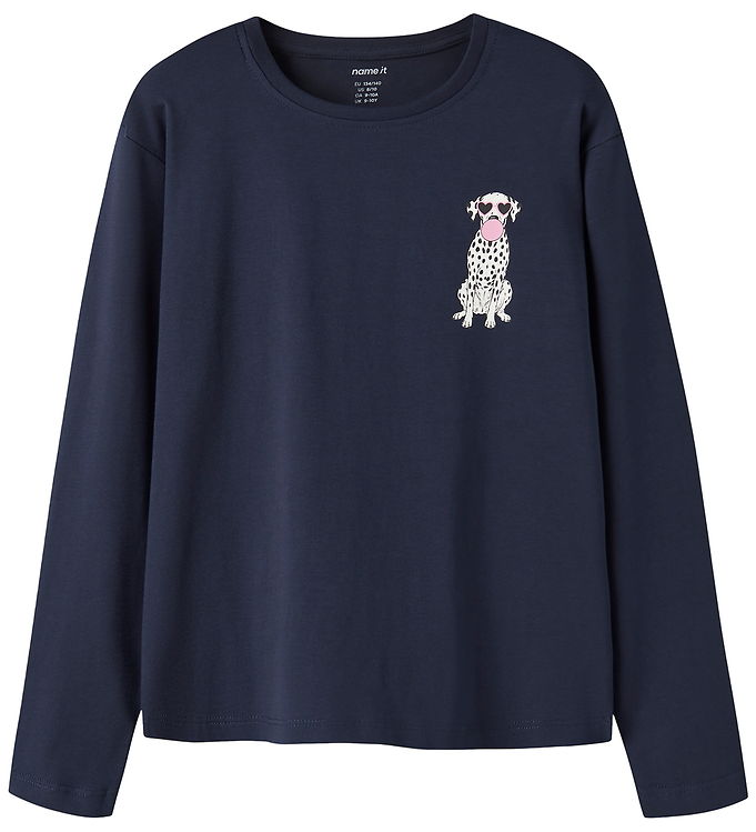 Name It Bluse - NkfVeen - Navy Blazer/Bubble Dog