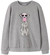 Name It Sweatshirt - NkfVasacha - Grey Melange/Bubble Dog