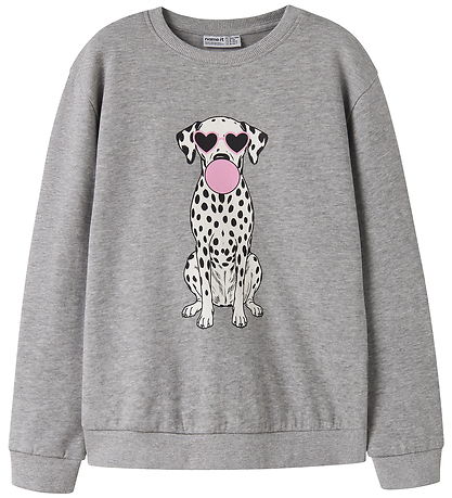 Name It Sweatshirt - NkfVasacha - Grey Melange/Bubble Dog