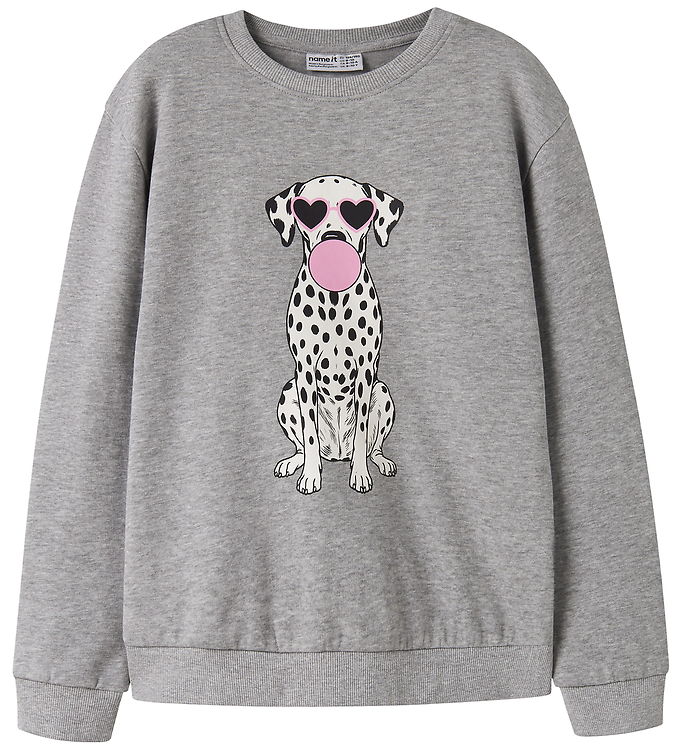 Name It Sweatshirt - NkfVasacha - Grey Melange/Bubble Dog