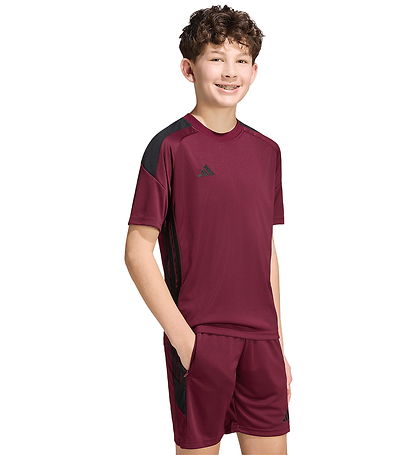 adidas Performance T-shirt - Tiro - Maroon/Black/Black