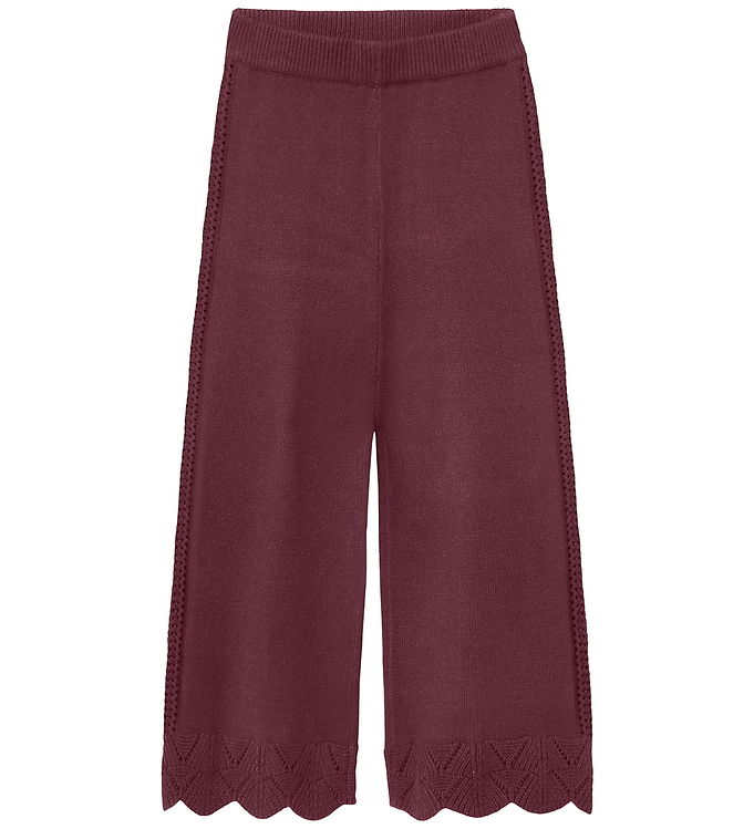 Fliink Bukser - Strik - Alilly Wide - Rib - Burgendy