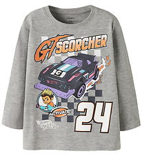 Name It Bluse - Hotwheels - NmmSteven - Grey Melange