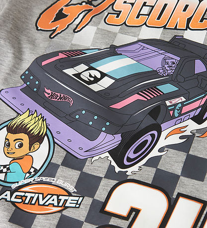 Name It Bluse - Hotwheels - NmmSteven - Grey Melange