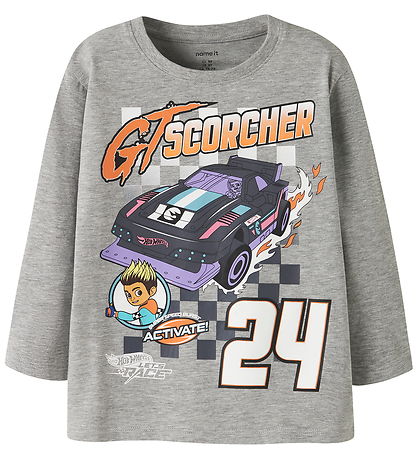Name It Bluse - Hotwheels - NmmSteven - Grey Melange