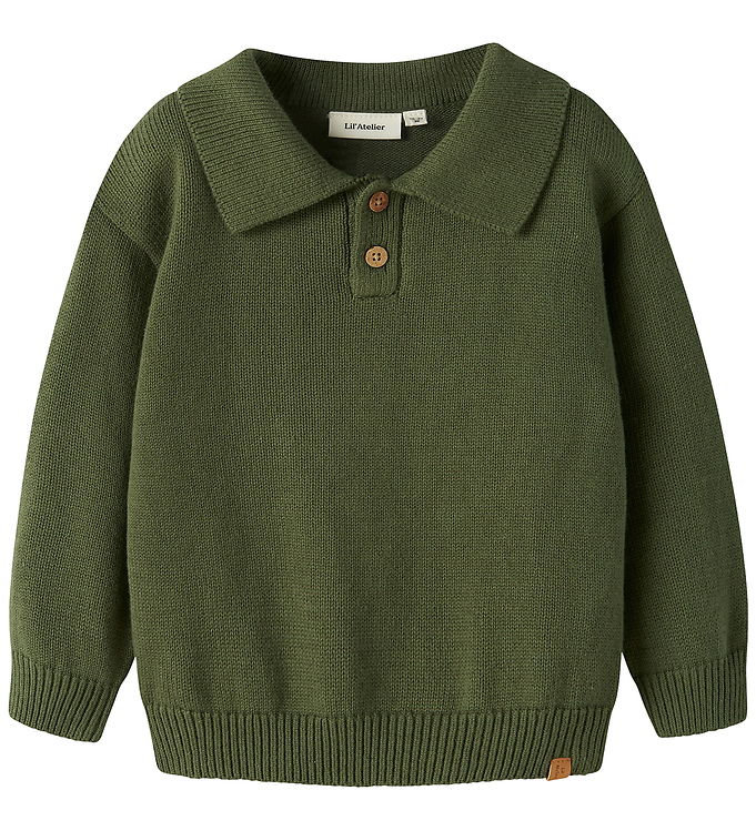 Lil Atelier Polobluse - Strik - NmmOlo - Cypress