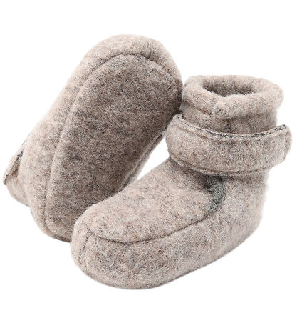 Huttelihut Hjemmesko - Uld - Camel Melange