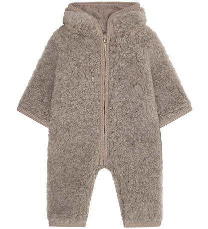 Huttelihut Køredragt - Uld - Teddy - Camel Melange