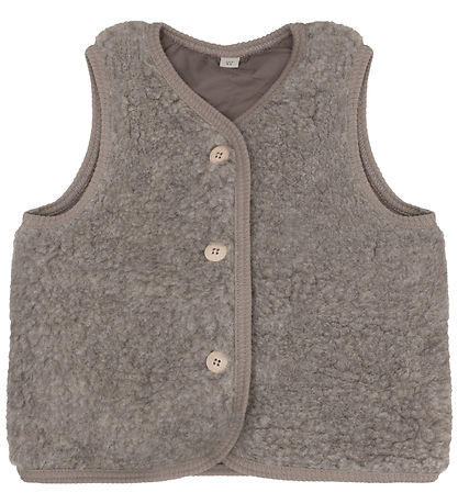Huttelihut Vest - Uld - Teddy - Camel Melange