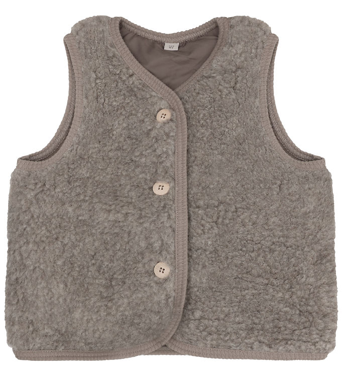 Huttelihut Vest - Uld - Teddy - Camel Melange