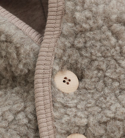 Huttelihut Jakke - Uld - Teddy - Pixie - Camel Melange