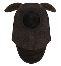 Huttelihut Elefanthue - Uld - 2-lags - Dark Brown Melange