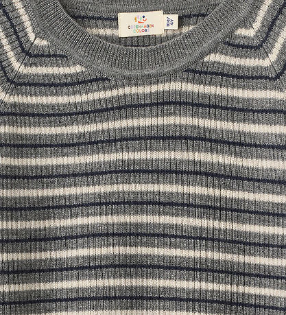 Copenhagen Colors Bluse - Uld - Rib - Grey Stripe