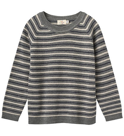Copenhagen Colors Bluse - Uld - Rib - Grey Stripe