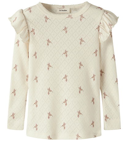 Lil Atelier Bluse - Slim - NmfRachello - Turtledove/Bird
