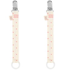 Konges Sløjd Pacifier Clip - 2-Pack - Cherry Dot