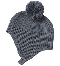 MarMar Babyhjelm - Uld/Bomuld - Aly Pompom - Rainstorm