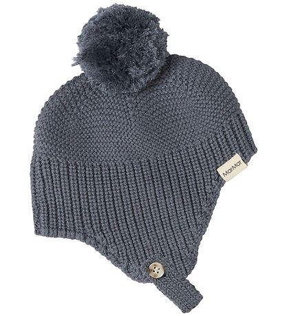 MarMar Babyhjelm - Uld/Bomuld - Aly Pompom - Rainstorm