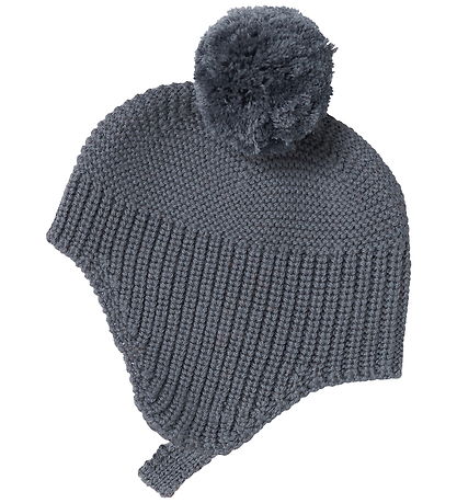MarMar Babyhjelm - Uld/Bomuld - Aly Pompom - Rainstorm