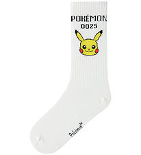 Name it Strømper - NkmSunny - Pokemon - Bright White/Pikachu