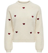 Kids Only Sweatshirt - Strik - KogDana - Tofu/EMB Cabernet/Heart