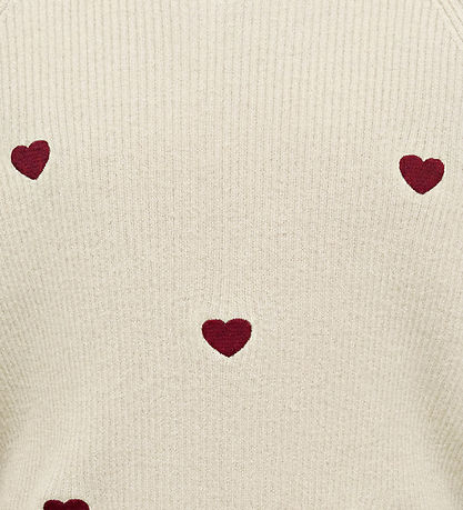 Kids Only Sweatshirt - Strik - KogDana - Tofu/EMB Cabernet/Heart