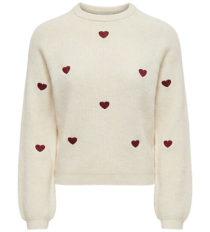 Kids Only Sweatshirt - Strik - KogDana - Tofu/EMB Cabernet/Heart