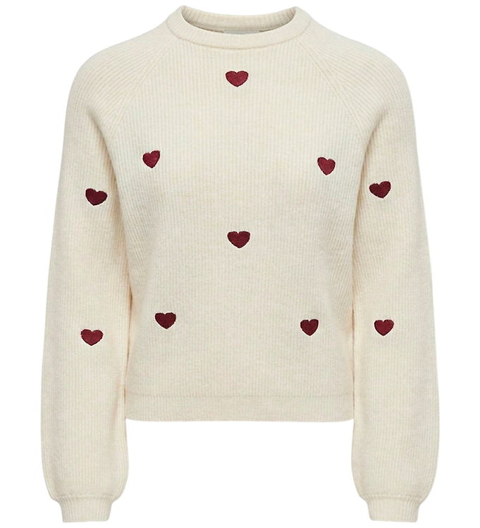 Kids Only Sweatshirt - Strik - KogDana - Tofu/EMB Cabernet/Heart